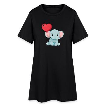 Petit éléphant mignon - Robe T-shirt Femme - noir - Devant