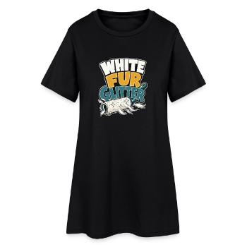 White German Shepherd Dog Mom Gift, White Fur Glit - Women’s T-Shirt Dress - black - Front