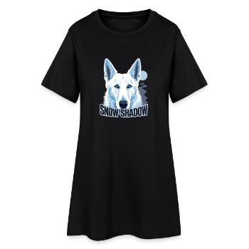 Retro Alpine White Shepherd, Snow Shadow Dog Mom G - Robe T-shirt Femme - noir - Devant