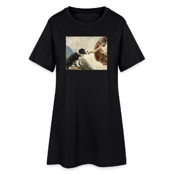 Mème du chien Dog God Hand Border Collie - Robe T-shirt Femme - noir - Devant