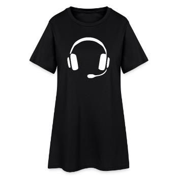 Cadeau casque audio - Robe T-shirt Femme - noir - Devant
