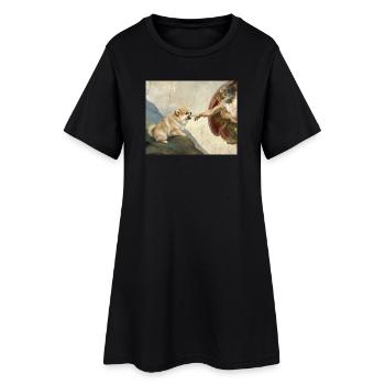 Mème du chien God God Hand Pomeranian Dog - Robe T-shirt Femme - noir - Devant