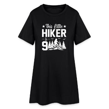 Hiking Kids 9th Birthday Outdoor Hiking Kids - Frauen T-Shirt-Kleid - Schwarz - Vorne