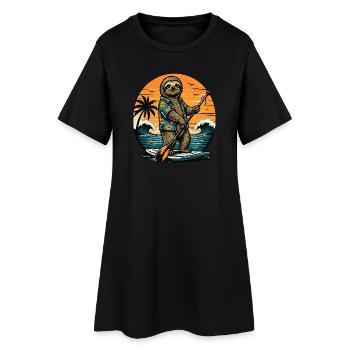 Drôle de planche de paddle SUP Stand Up paddle - Robe T-shirt Femme - noir - Devant