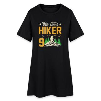 Hiking Kids 9th Birthday Adventure Hiking Kids - Women’s T-Shirt Dress - black - Front