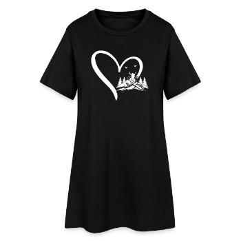 Hiking Lover Mountain Hiking Heart Mountain Lover - Frauen T-Shirt-Kleid - Schwarz - Vorne