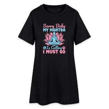 Le mantra du yoga m’appelle Je dois faire du yoga drôle - Robe T-shirt Femme - noir - Devant