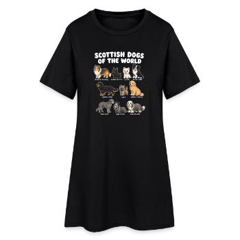 Chiens écossais de races mignonnes - Robe T-shirt Femme - noir - Devant