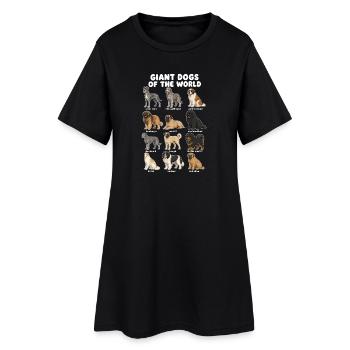 Races de chiens géants, schéma de dessin animé mignon, - Robe T-shirt Femme - noir - Devant