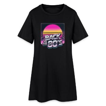 Return of the 80s Neon Sun - Women’s T-Shirt Dress - black - Front