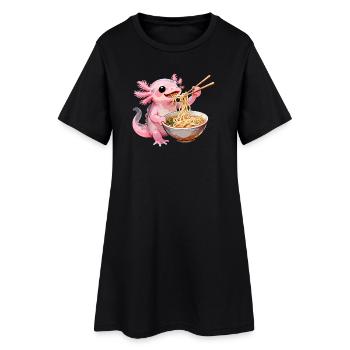 Ramen Axolotl - Robe T-shirt Femme - noir - Devant