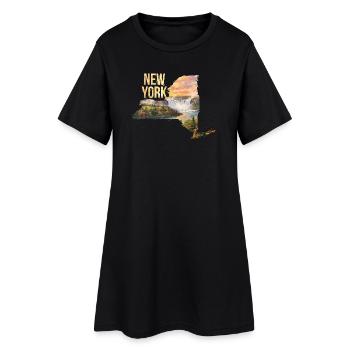 Carte aquarelle de l’État de New York - Robe T-shirt Femme - noir - Devant
