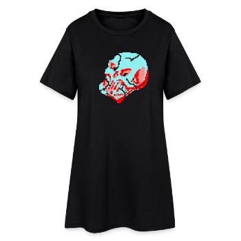 Crâne néon 8 bits - Robe T-shirt Femme - noir - Devant