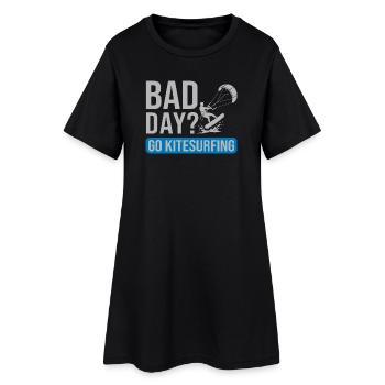 Mauvaise journée ? Go Kitesurf – T-shirt de kitesurf pour - Robe T-shirt Femme - noir - Devant