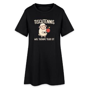 Tischtennis Weil Therapie Teuer Ist - Frauen T-Shirt-Kleid - Schwarz - Vorne