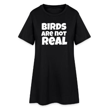 Mème des oiseaux pas réels - Robe T-shirt Femme - noir - Devant