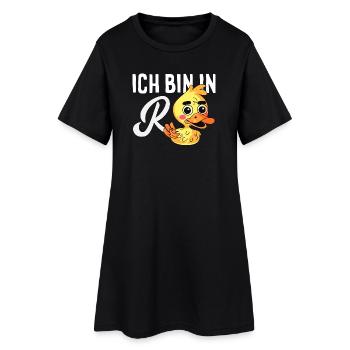 In Rente Ente Ruhestand - Frauen T-Shirt-Kleid - Schwarz - Vorne