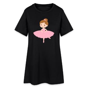 Petite ballerine en tutu rose – Décoration de danse - Robe T-shirt Femme - noir - Devant