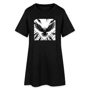 Eagle's Tower - Monochrome - Women’s T-Shirt Dress - black - Front