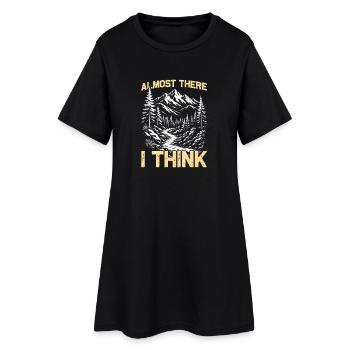 Almost there i think Wandern Berge Bergsteigen - Frauen T-Shirt-Kleid - Schwarz - Vorne