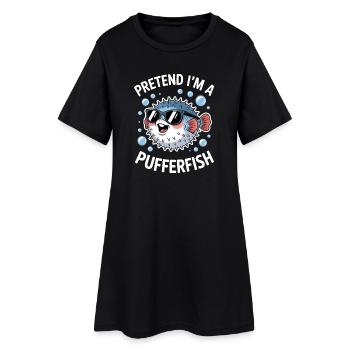 Expressions du poisson-globe : Cadeau amusant du poisson-globe - Robe T-shirt Femme - noir - Devant
