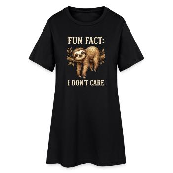 Lustiger Sarkastischer Fun Fact Ist Mir Egal - Frauen T-Shirt-Kleid - Schwarz - Vorne