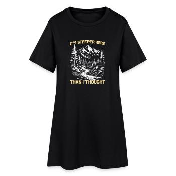 Plus raide ici Randonnée Montagnes Alpinisme - Robe T-shirt Femme - noir - Devant