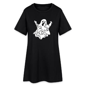 Halloween Party Ghost Funny Halloween Ghost - Frauen T-Shirt-Kleid - Schwarz - Vorne