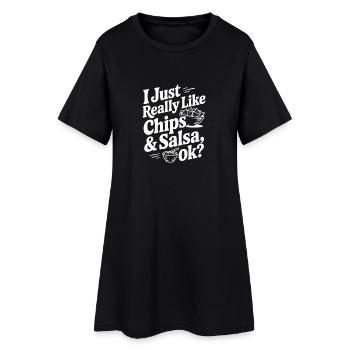 J’aime juste vraiment les chips et la salsa, d’accord ? - Robe T-shirt Femme - noir - Devant
