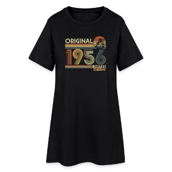 Original 1956 Vintage Jahrgang Geburtstag Geschenk - Frauen T-Shirt-Kleid - Schwarz - Vorne
