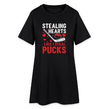 Voler des cœurs comme des palets - Robe T-shirt Femme - noir - Devant