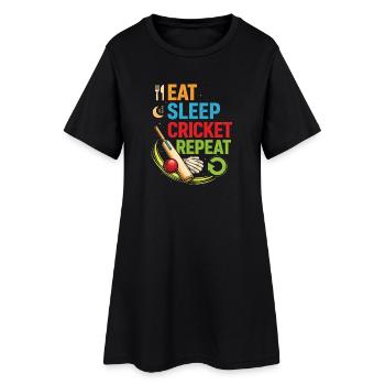 Nourriture grillons, sommeil, répétition - Robe T-shirt Femme - noir - Devant