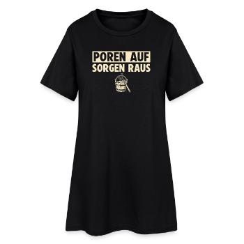 Poren auf Sorgen raus Sauna - Frauen T-Shirt-Kleid - Schwarz - Vorne