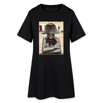 Detective in a bronze hat - Women’s T-Shirt Dress - black - Front