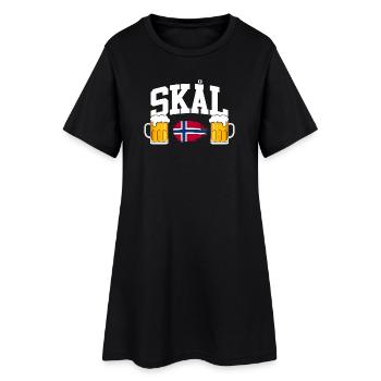 Norway Vacation Norge Fjords Travel Scandinavian - Women’s T-Shirt Dress - black - Front