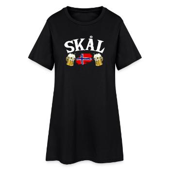 Vacances en Norvège dans les fjords de Norge Voyage en Scandinavie - Robe T-shirt Femme - noir - Devant