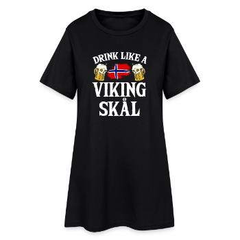 Norway Vacation Norge Fjords Scandinavian Beer Ska - Frauen T-Shirt-Kleid - Schwarz - Vorne