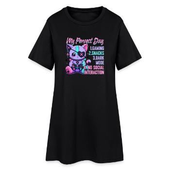 Pastel Goth Soft Goth Gaming Gamer - Frauen T-Shirt-Kleid - Schwarz - Vorne