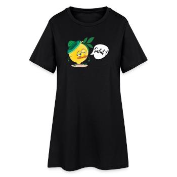Citron Moustache Papa - Robe T-shirt Femme - noir - Devant