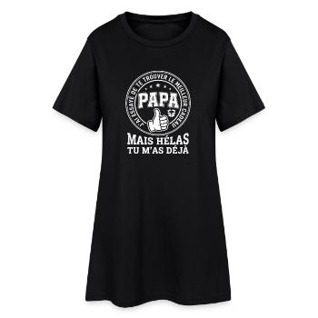 Meilleur Cadeau Papa Drôle Fête Des Pères - Robe T-shirt Femme - noir - Devant