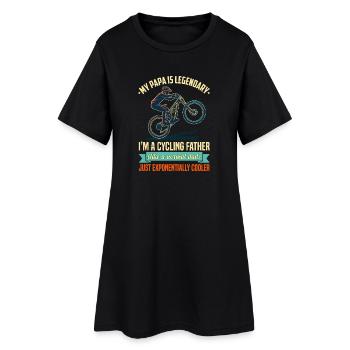 Papa Cycliste Légendaire VTT Rétro - Robe T-shirt Femme - noir - Devant