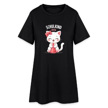 Schulkind 2026 Einschulung 2026 Schulanfang - Frauen T-Shirt-Kleid - Schwarz - Vorne