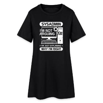 administrateur système, je ne discute pas, j’explique juste - Robe T-shirt Femme - noir - Devant