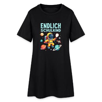 Schulkind 2026 Einschulung 2026 Schulanfang - Frauen T-Shirt-Kleid - Schwarz - Vorne