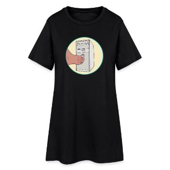 Technologie drôle pour PC rétro des années 90 avec pression à boutons et orteils - Robe T-shirt Femme - noir - Devant