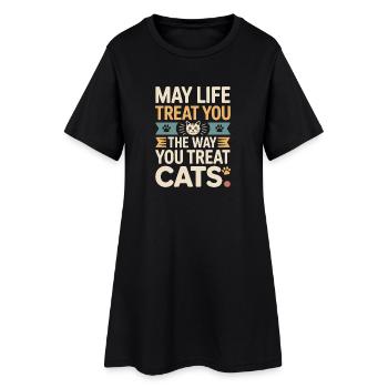Chat peut te gâter Chats Maman de chat Chats - Robe T-shirt Femme - noir - Devant