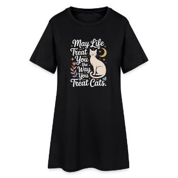 Chat peut te gâter Chats Maman de chat Chats - Robe T-shirt Femme - noir - Devant