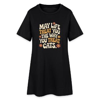 Chat peut te gâter Chats Maman de chat Chats - Robe T-shirt Femme - noir - Devant