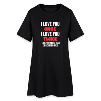 Amour au poulet et riz - Robe T-shirt Femme - noir - Devant