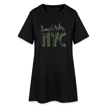 Silhouette de la Skyline de New York - Robe T-shirt Femme - noir - Devant